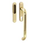 Intersteel Lift-and-slide door fitting, profile cylinder hole, lacquered brass
