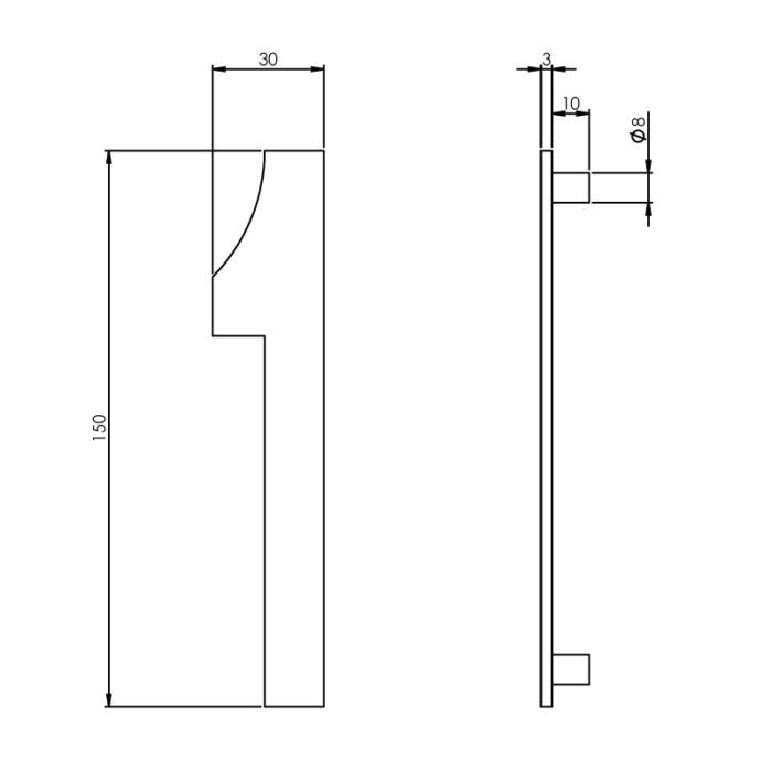 Intersteel Huisnummer 1 150mm rvs geborsteld 1