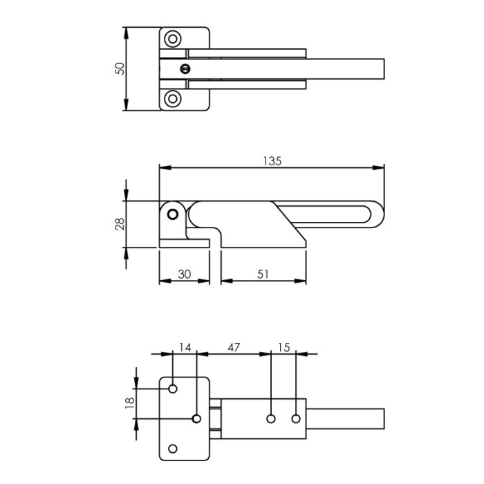 Intersteel Inward opening door lock holder Curve brushed stainless steel 1