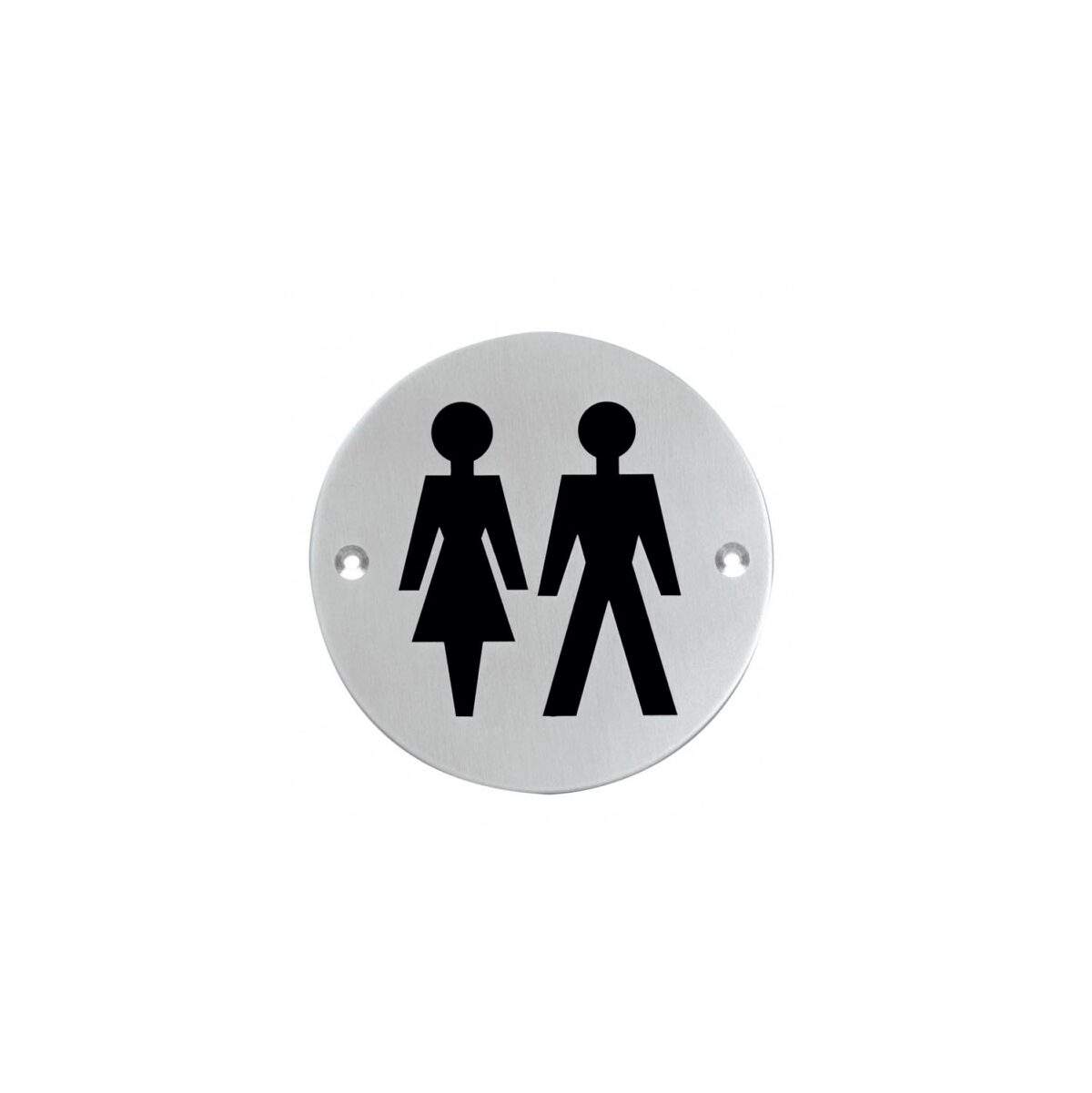 Intersteel Pictogram toilettes pour femmes et hommes rondes en acier inoxydable brossé