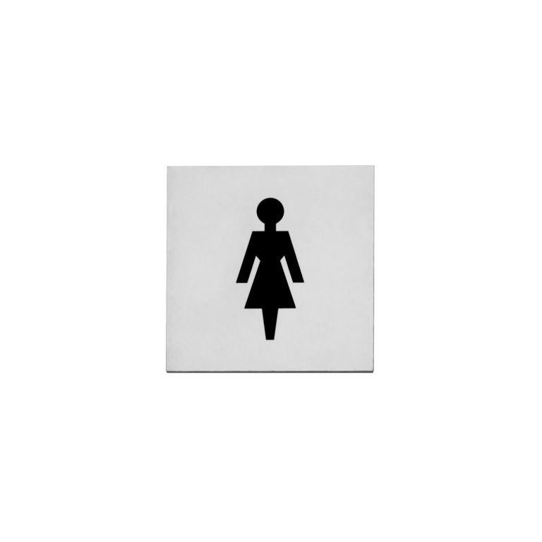 Intersteel Icon WC pour femme autocollant carré en acier inoxydable brossé