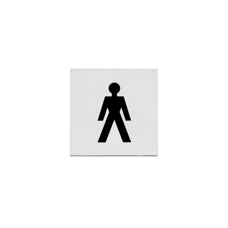 Intersteel Icon WC pour hommes autocollant carré en acier inoxydable brossé