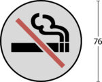 Intersteel Pictogram rookverbod zelfklevend rond rvs geborsteld 1