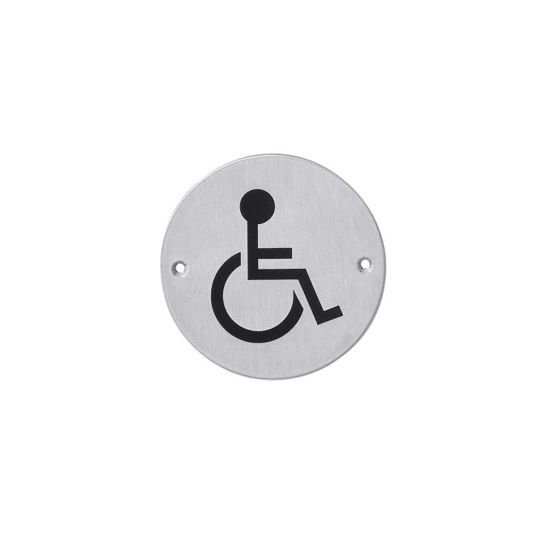 Intersteel Pictogram toilet for disabled round brushed stainless steel