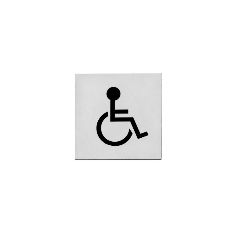 Intersteel Pictogramme WC pour handicapés autocollant en acier inoxydable brossé