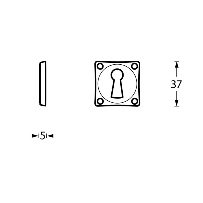 Intersteel Rosette keyhole square chrome 1