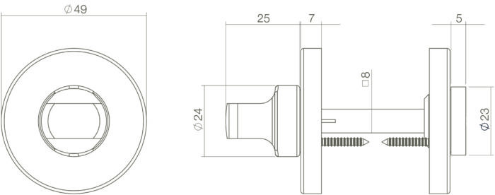Intersteel Rosette WC salle de bain fermeture vieux gris 1