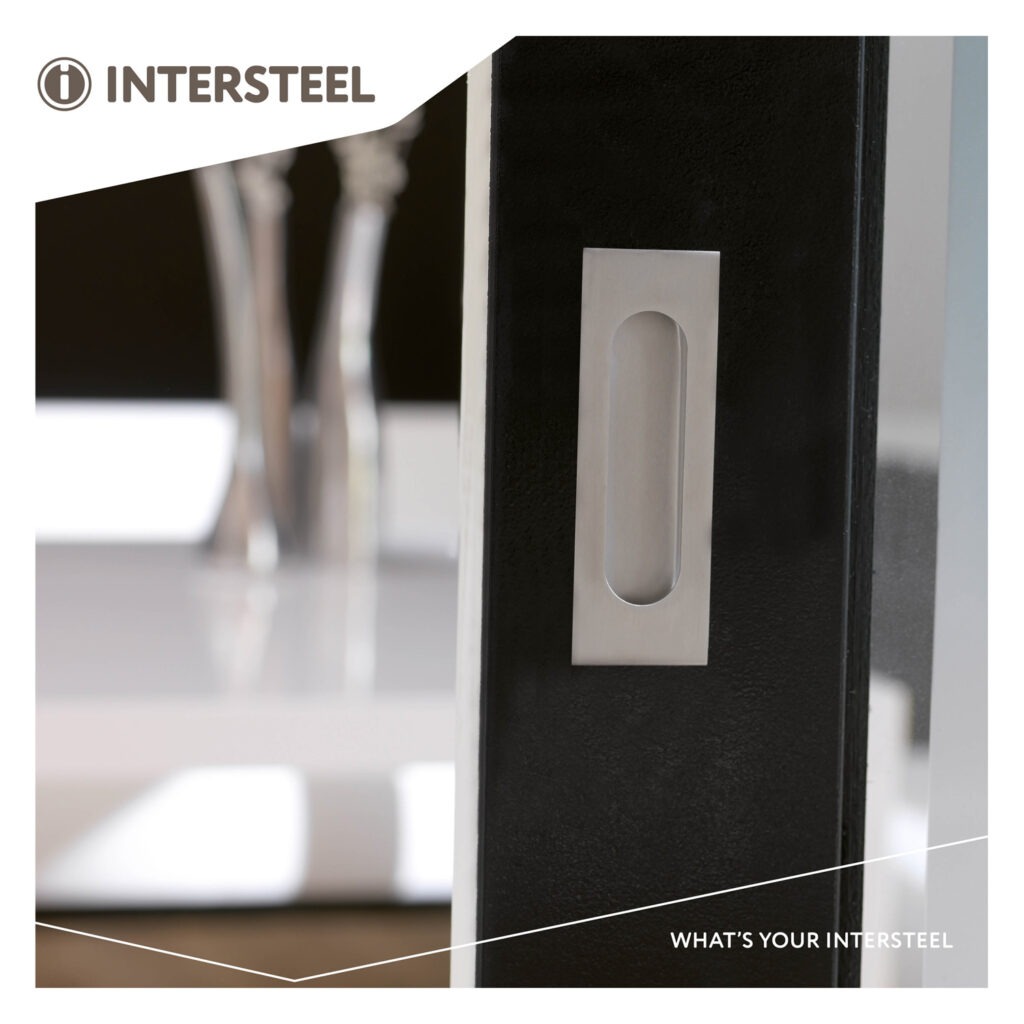 Intersteel Sliding door bowl rectangle 120x40mm blind stainless steel brushed brushed stainless steel 2