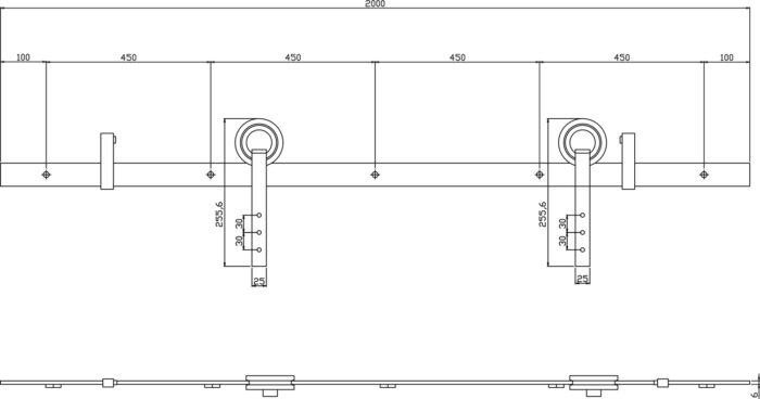 Intersteel Schuifdeursysteem Modern mat zwart 1