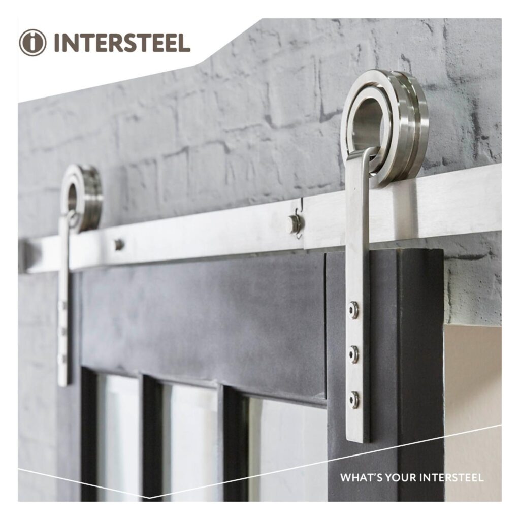 Intersteel Sliding door system Modern brushed stainless steel 4, sliding door