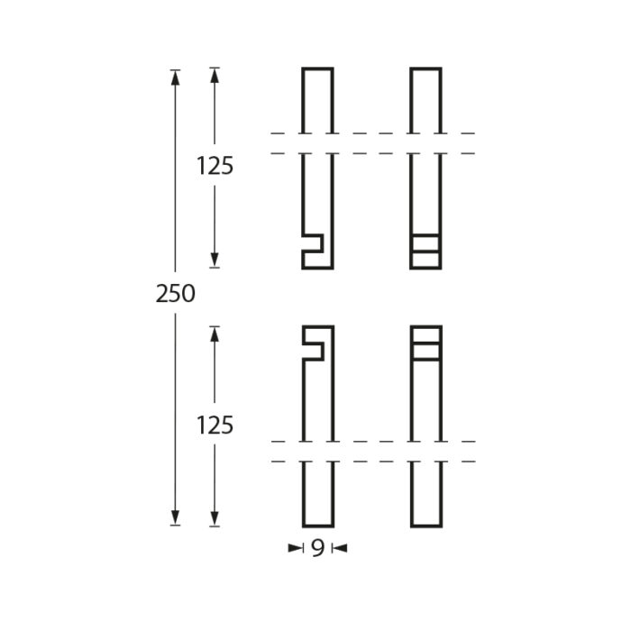 Intersteel Stangenset deurespagnolet 2 x 125 cm chroom mat 1