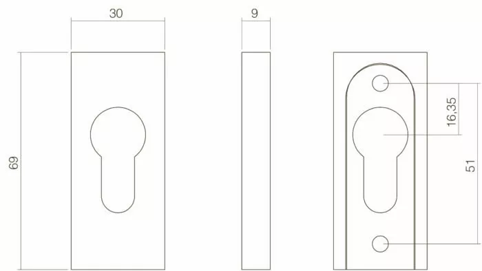 Intersteel Veiligheid schuifrozet rechthoekig 10 mm rvs geborsteld 1