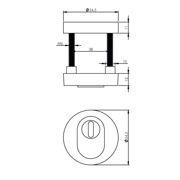 Intersteel Veiligheidsrozet SKG3 kerntrekbeveiliging messing titaan PVD 1