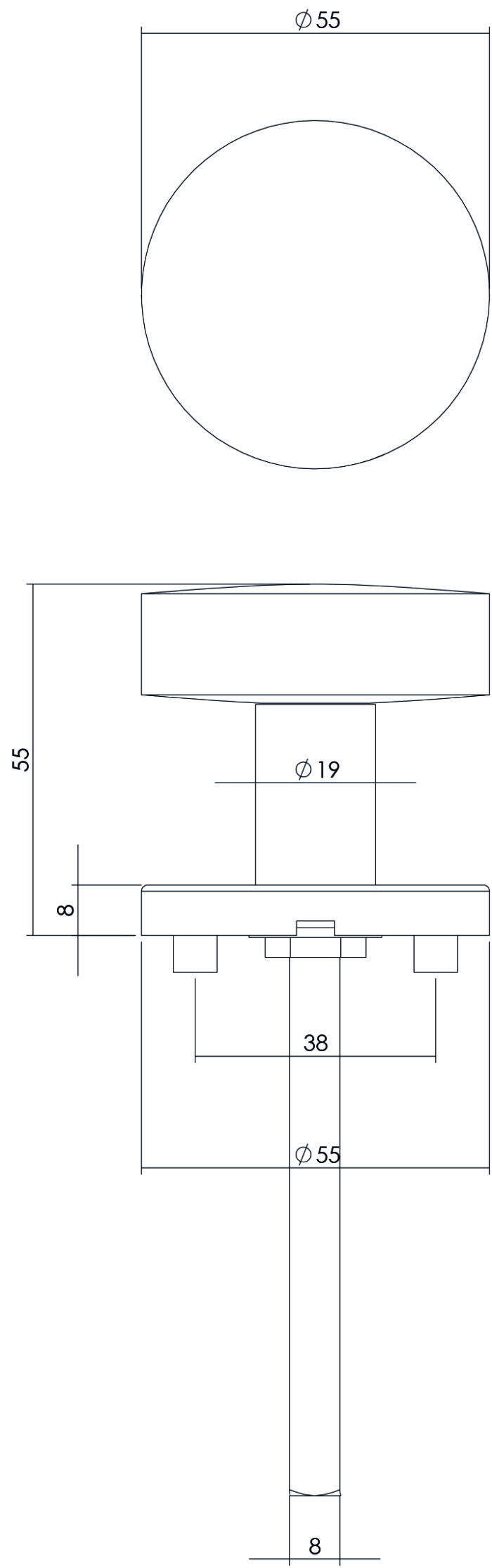 Intersteel Voordeurknop rond op rozet rvs geborsteld 1