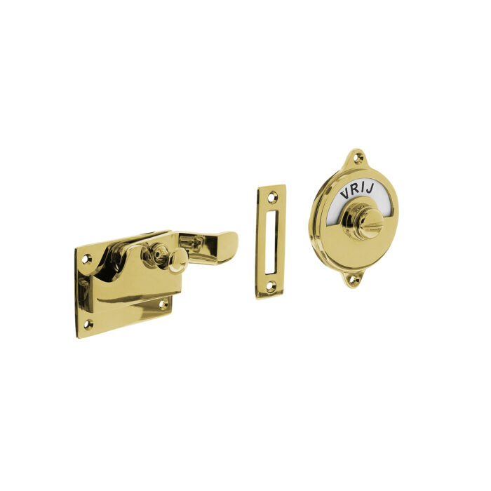 Intersteel | WC transfer with bend and free / occupied | Brass Lacquered