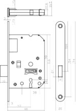 Intersteel Housing Serrure pour armoire à clavier 55 mm blanc 1