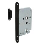 Intersteel Housing magnet cylinder day and night lock 55mm front plate rounded black