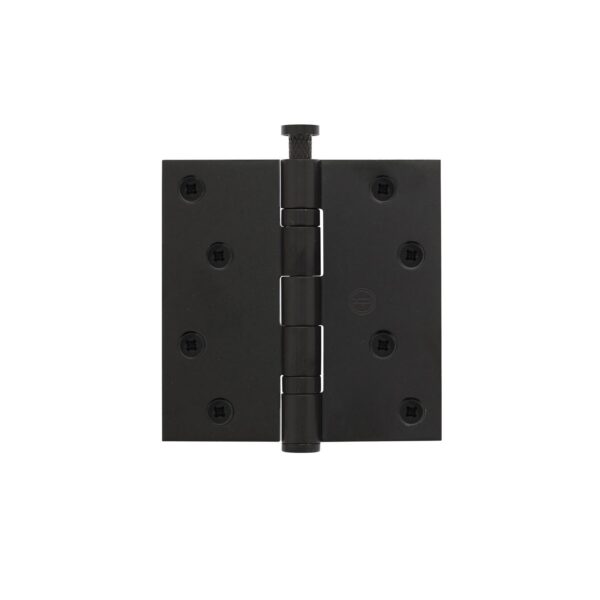 Kogellagerscharnier 89 x 89 mm met rechte hoek mat zwart incl. schroeven