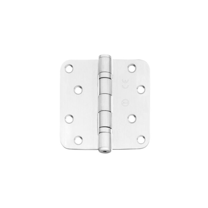 Kogellagerscharnier 89 x 89 mm met ronde hoek RVS geborsteld incl. schroeven