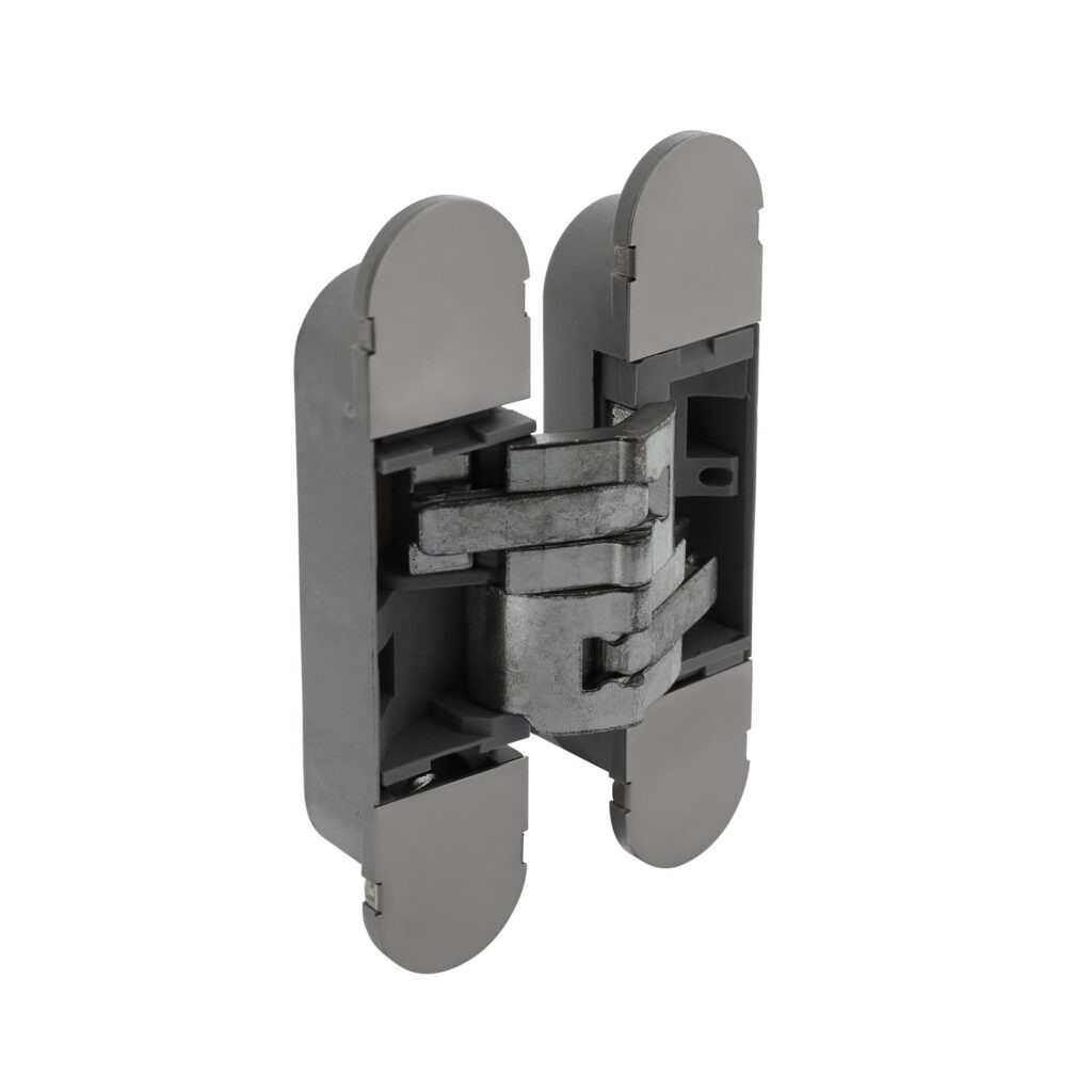 Invisible lightweight concealed hinge 130 x 30 mm fiberglass nickel 3D adjustable