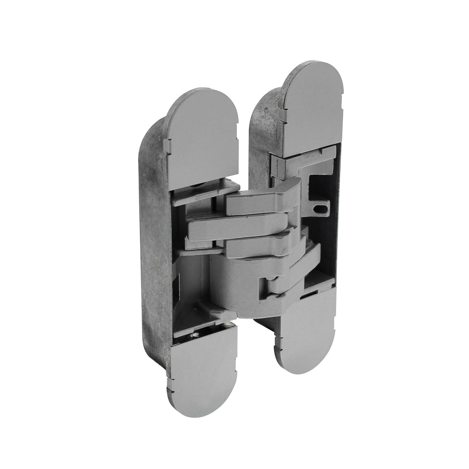 Invisible concealed hinge 130 x 30 mm silver gray 3D adjustable