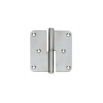 Pin hinge DIN left 89 x 89 mm with round corner brushed stainless steel incl. screws
