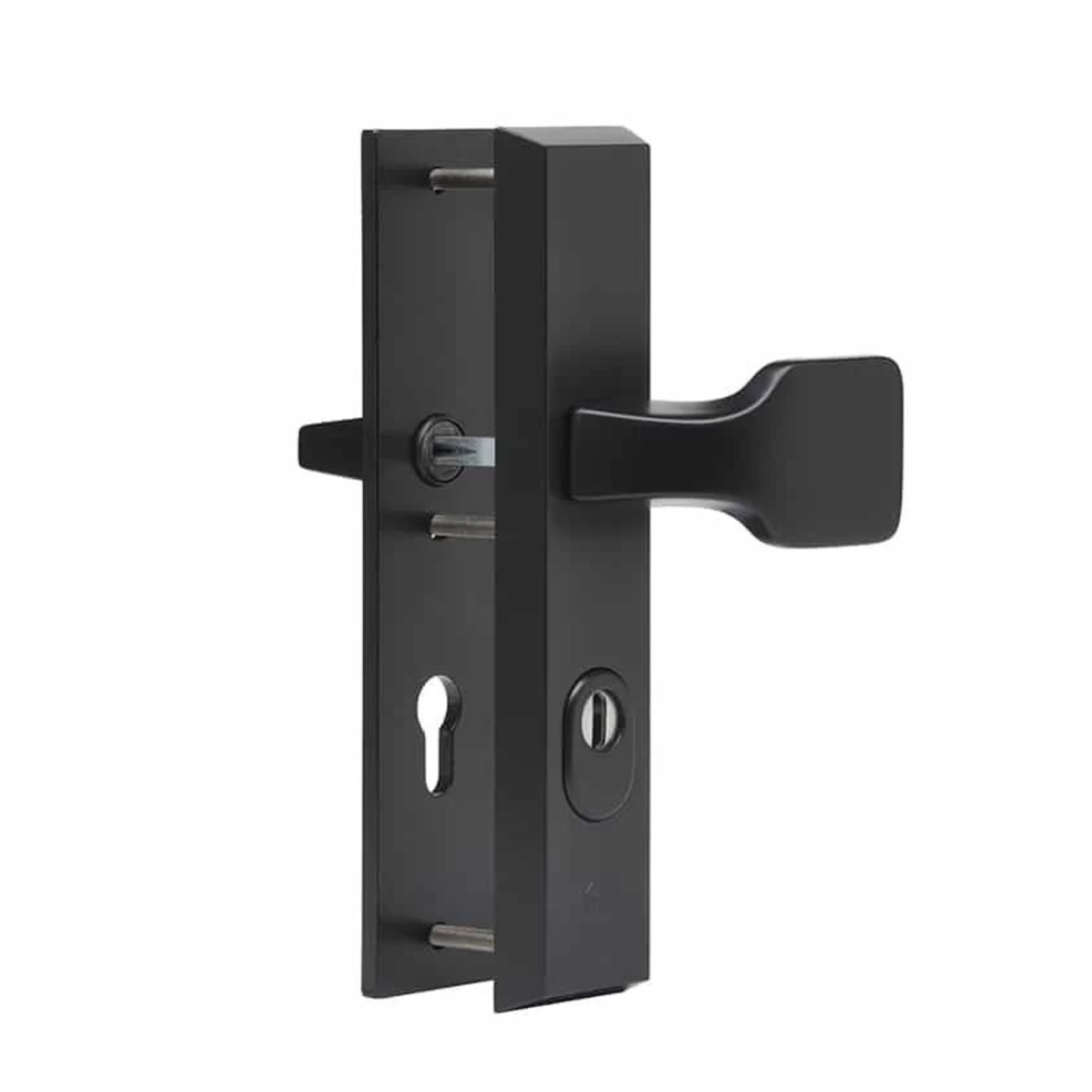 Dieckmann Alpha front door fitting with fixed handle D7011N - Matt black, door fitting for commercial buildings