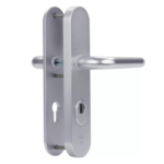 Dieckmann Rombus Rear door fitting with inside and outside handle and rounded shield D7028