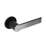 door handle Moorish, stainless steel black, spring-loaded stainless steel, on rosette