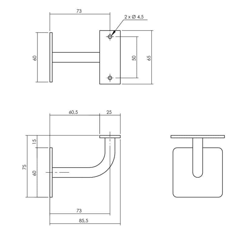 Dessin au trait-PORTE-MAIN COURANTE COURBE CARRÉ PLAT NOIR_0023.730021