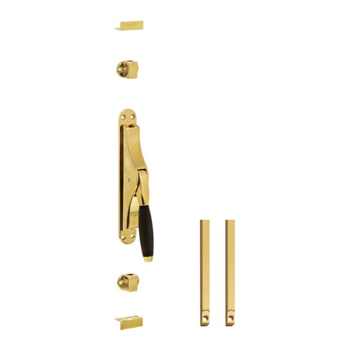 Intersteel | Pump espagnolette | Ton 400 with rod set 2x1250mm | Brass Unlacquered/Ebony