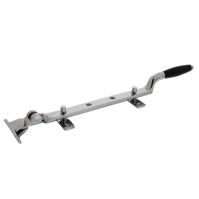 Interacier | Barillet de support de fenêtre avec goupilles de réglage | Chrome/Ébène