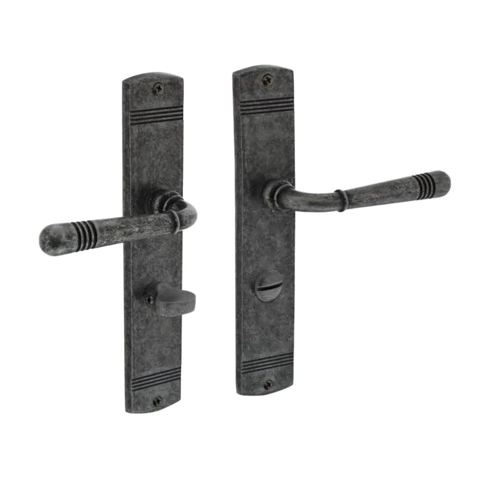 Intersteel Door handle Emily on shield WC63/8 mm old gray