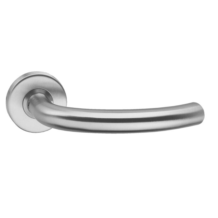 Intersteel Poignée de porte demi ronde sur rosace avec anneau avec ressort en inox brossé