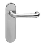 Intersteel Security fittings, round door handle, on shield, blind stainless steel