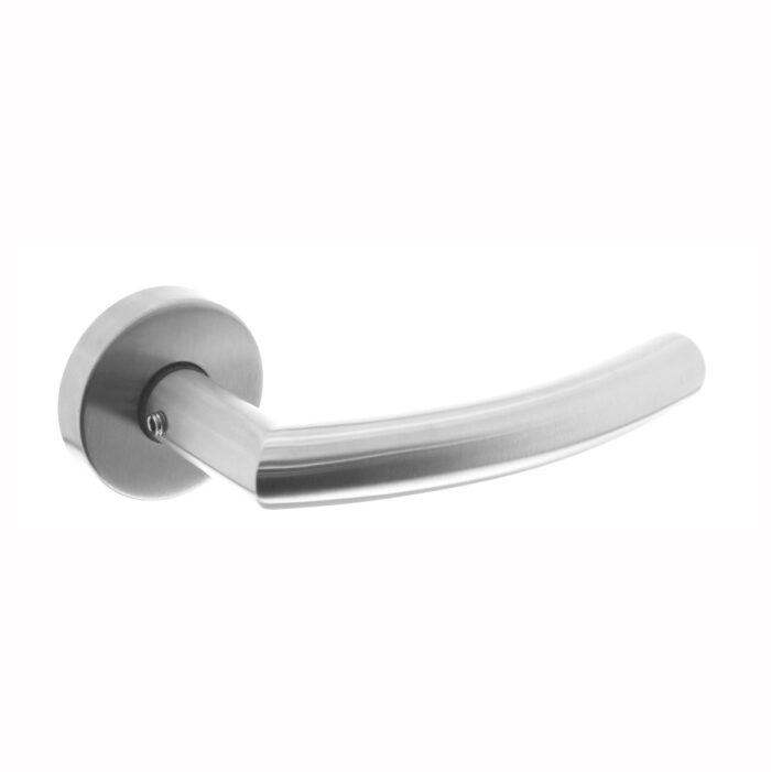 Intersteel Deurkruk Half Rond met rozet 51×10,5 mm rvs geborsteld