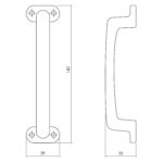 LINE DRAWING_HANDLE 777 140MM LACQUERED BRASS