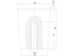 LINE DRAWING_BUTTON CONICAL Ø20MM STAINLESS STEEL