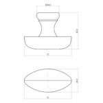 LINE DRAWING_FURNITURE KNOB SMOOTH OVAL WOOD