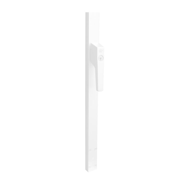 Intersteel | Raamespagnolet afsluitbaar | Links 1500mm | RAL 9010 | Wit | Met uitwisselbare cilinder