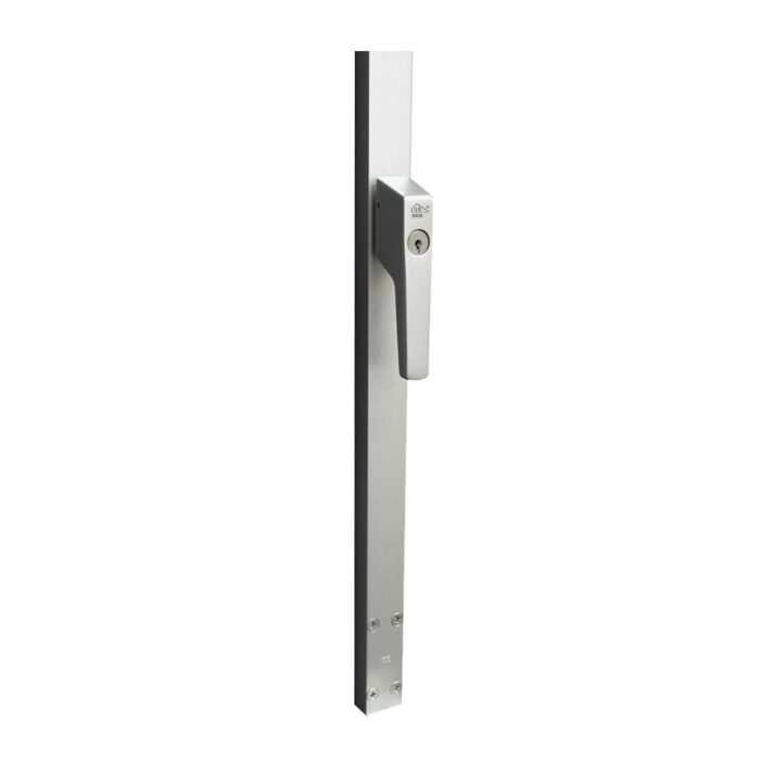 Interacier | Crémone de fenêtre verrouillable | Droite 1800mm | Aluminium | Avec cylindre interchangeable