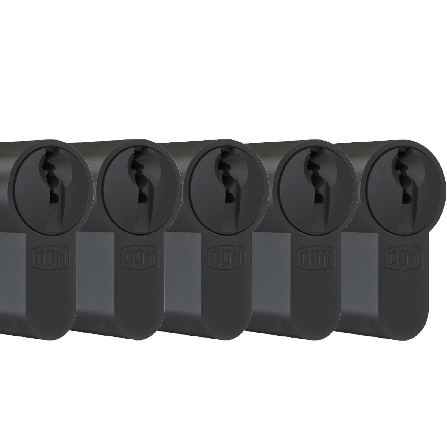 gelijksluitende cilindersloten DOM-plura-zwart-5 gelijksluitende cilinders dom zwarte profielcilinder plura