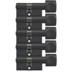gelijksluitende cilindersloten dom plura-mat-zwart-5 gelijksluitende cilinders dom zwarte knopcilinder Plura