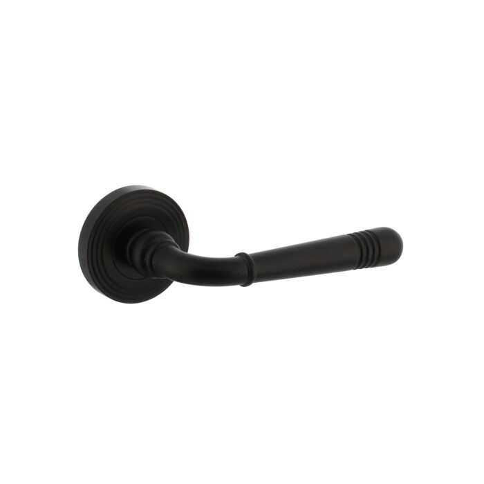 Intersteel Emily door handle on rosette with black cams