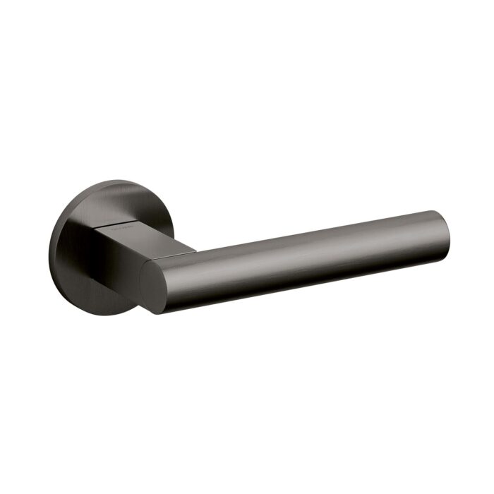 Olivari | Door handle Euclide on rosette | Anthracite Mat Titan Pvd