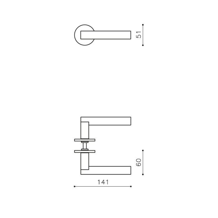 OLIVARI DOOR HANDLE EUCLIDE ON ROSE ANTHRACITE MATT TITAN PVD1