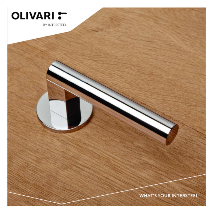 OLIVARI DOOR HANDLE EUCLIDE ON ROSE CHROME1