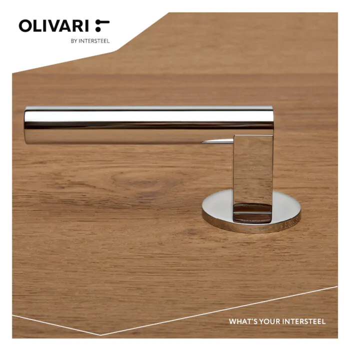 OLIVARI DOOR HANDLE EUCLIDE ON ROSE CHROME2