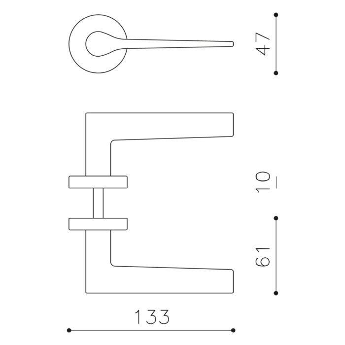OLIVARI DOOR HANDLE LAMA ON ROSE BRASS MATT TITAN PVD1