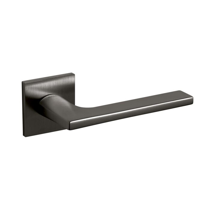Olivari | Handle de porte Lotus Q sur la rosette | PVD Anthracite Mat Titan